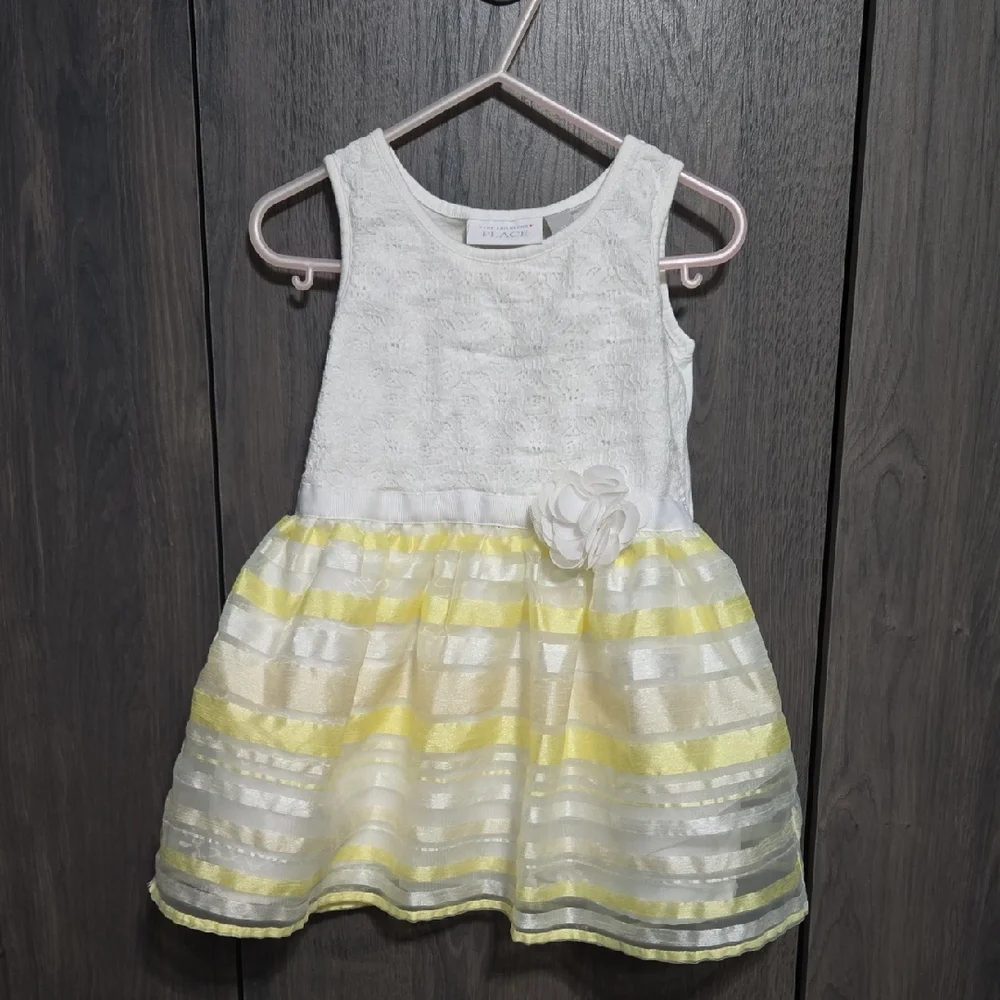 The Children's Place White and Yellow Formal Dress